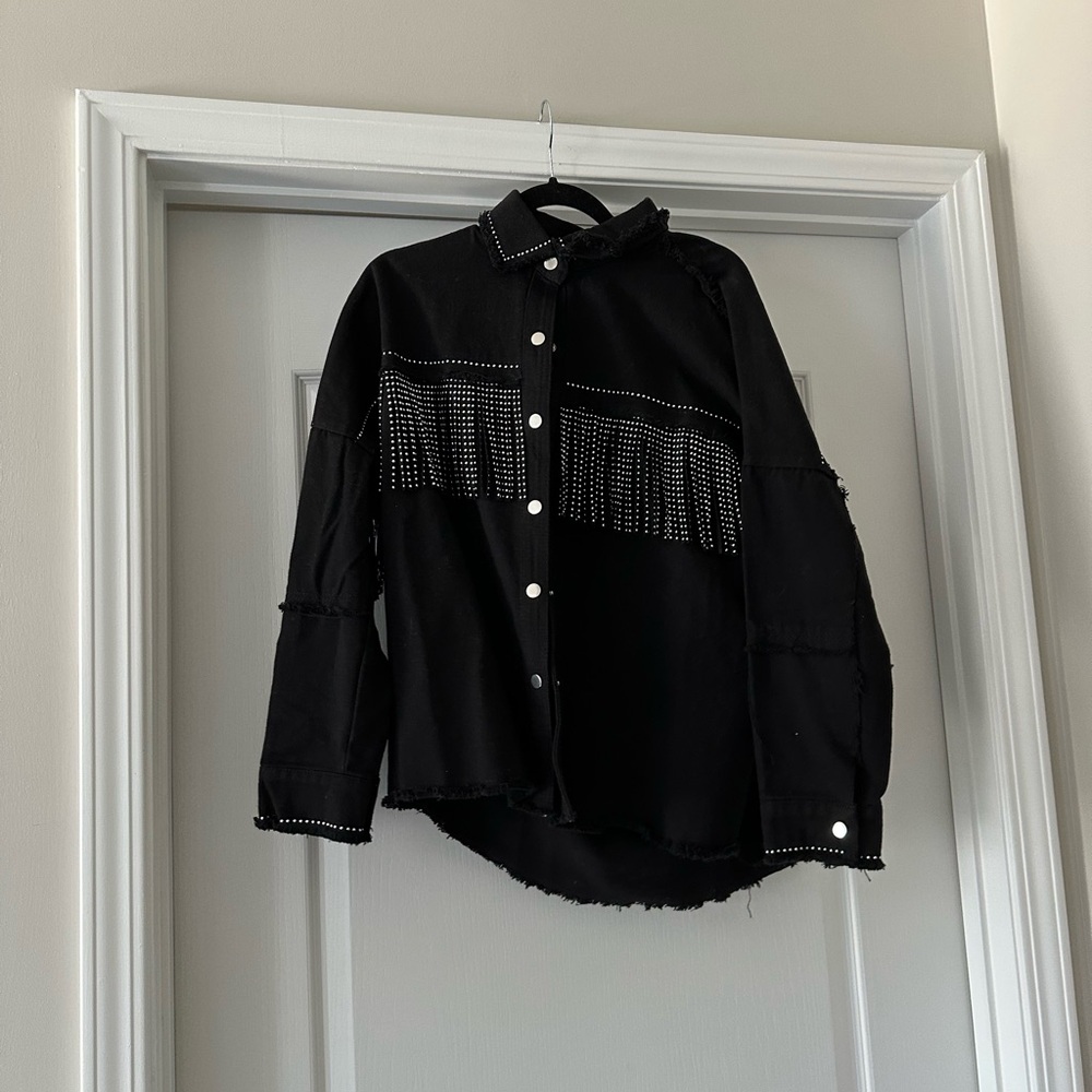 Judith March Black Fringe Western Jacket